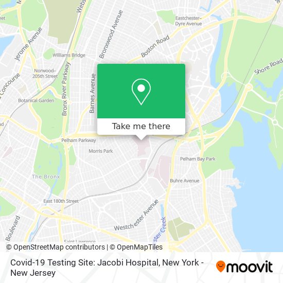 Mapa de Covid-19 Testing Site: Jacobi Hospital