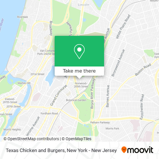 Mapa de Texas Chicken and Burgers