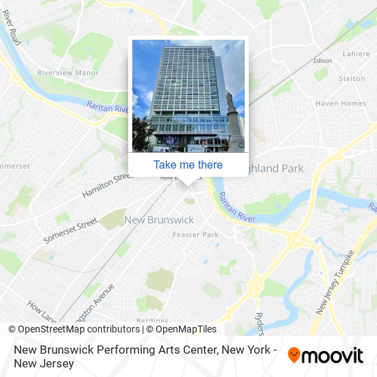Mapa de New Brunswick Performing Arts Center