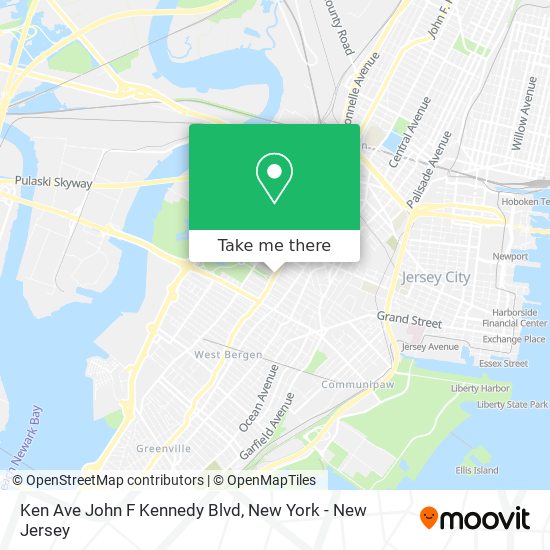 Mapa de Ken Ave John F Kennedy Blvd