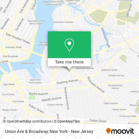 Union Ave & Broadway map