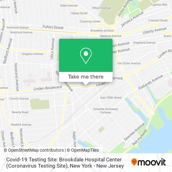 Covid-19 Testing Site: Brookdale Hospital Center (Coronavirus Testing Site) map