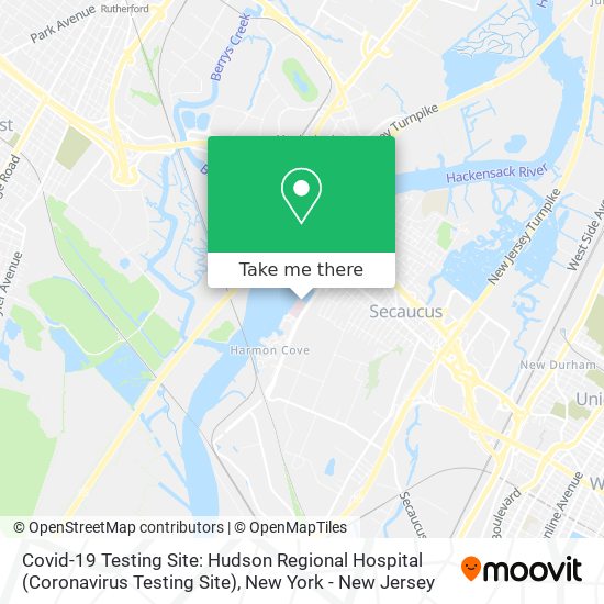 Covid-19 Testing Site: Hudson Regional Hospital (Coronavirus Testing Site) map
