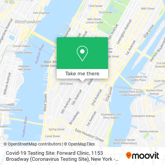 Mapa de Covid-19 Testing Site: Forward Clinic, 1153 Broadway (Coronavirus Testing Site)