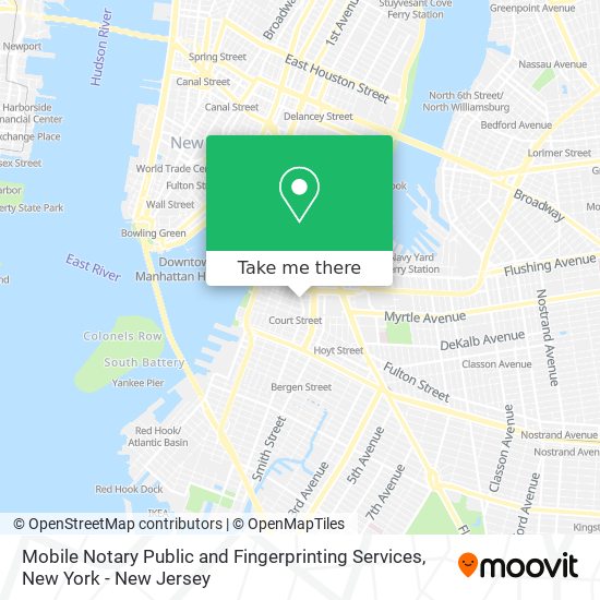 Mobile Notary Public and Fingerprinting Services map