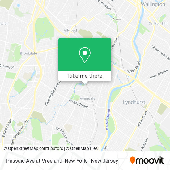 Passaic Ave at Vreeland map