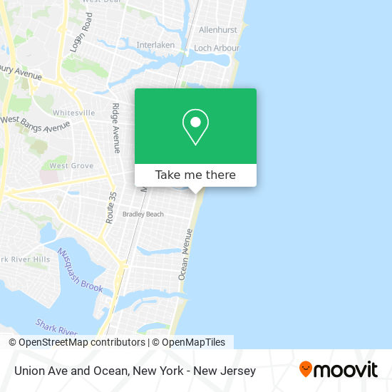 Union Ave and Ocean map