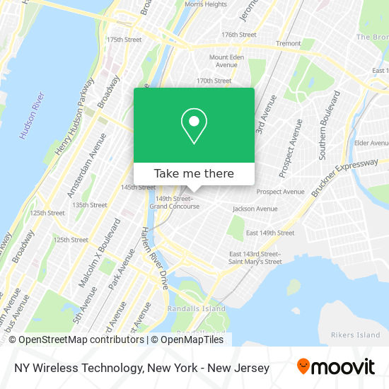 Mapa de NY Wireless Technology