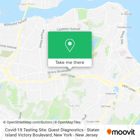 Covid-19 Testing Site: Quest Diagnostics - Staten Island Victory Boulevard map