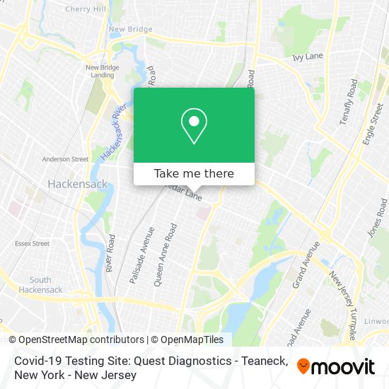 Covid-19 Testing Site: Quest Diagnostics - Teaneck map