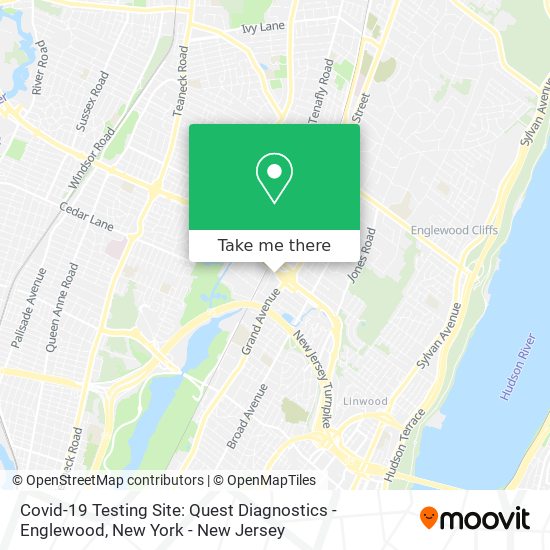 Mapa de Covid-19 Testing Site: Quest Diagnostics - Englewood
