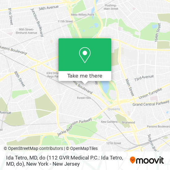 Mapa de Ida Tetro, MD, do (112 GVR Medical P.C.: Ida Tetro, MD, do)