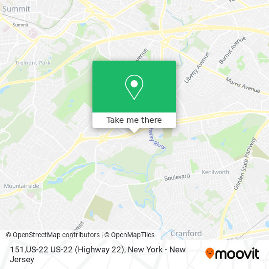 151,US-22 US-22 (Highway 22) map