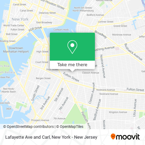 Lafayette Ave and Carl map