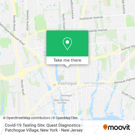 Covid-19 Testing Site: Quest Diagnostics - Patchogue Village map