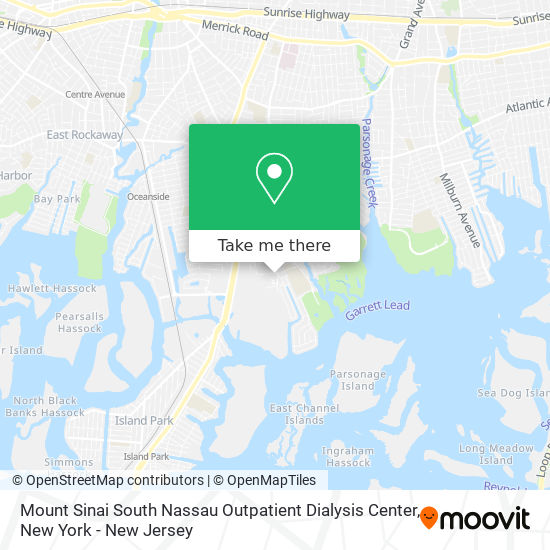 Mapa de Mount Sinai South Nassau Outpatient Dialysis Center