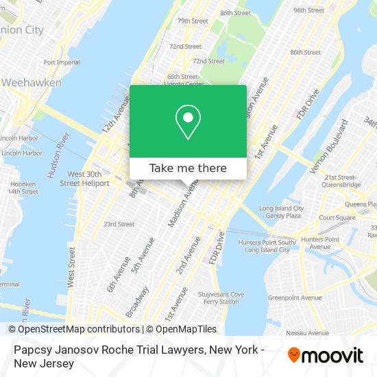 Mapa de Papcsy Janosov Roche Trial Lawyers
