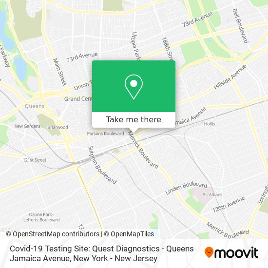 Mapa de Covid-19 Testing Site: Quest Diagnostics - Queens Jamaica Avenue