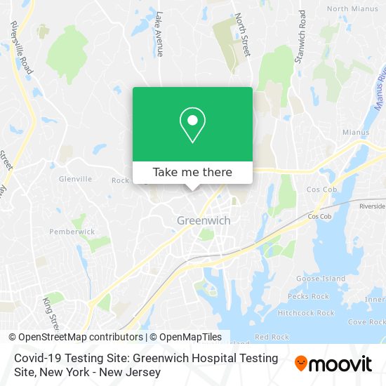 Covid-19 Testing Site: Greenwich Hospital Testing Site map