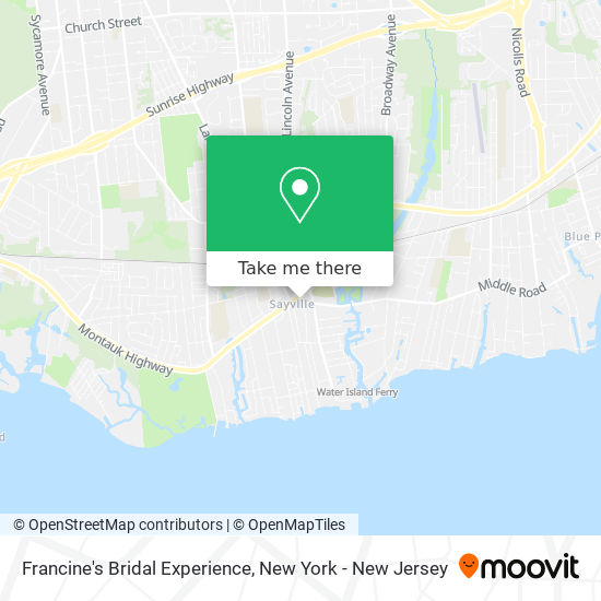 Francine's Bridal Experience map