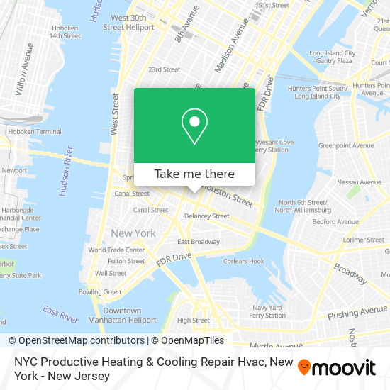 NYC Productive Heating & Cooling Repair Hvac map