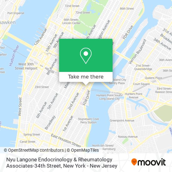Mapa de Nyu Langone Endocrinology & Rheumatology Associates-34th Street