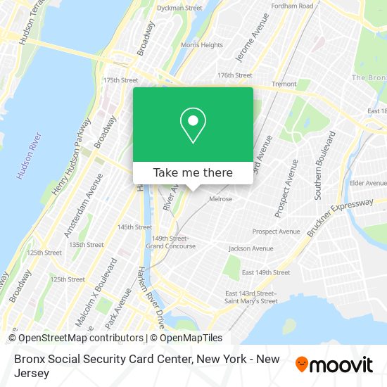 Bronx Social Security Card Center map