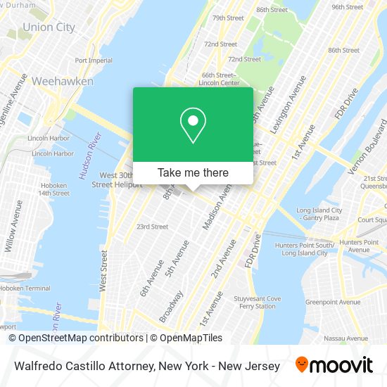 Walfredo Castillo Attorney map