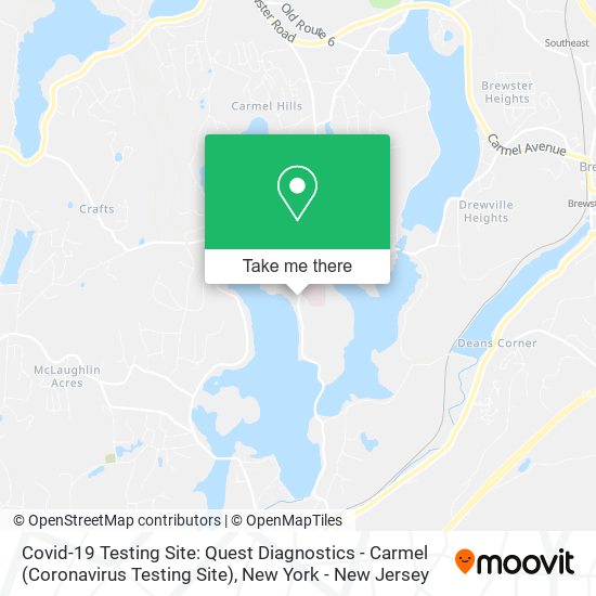 Mapa de Covid-19 Testing Site: Quest Diagnostics - Carmel (Coronavirus Testing Site)