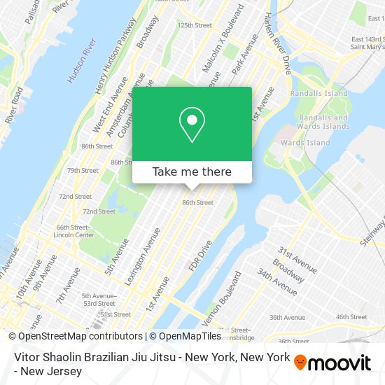 Mapa de Vitor Shaolin Brazilian Jiu Jitsu - New York