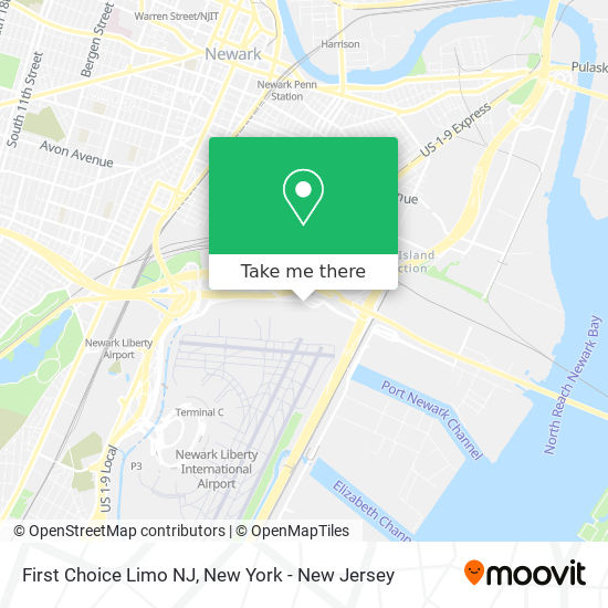 Mapa de First Choice Limo NJ