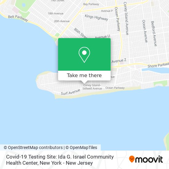 Covid-19 Testing Site: Ida G. Israel Community Health Center map