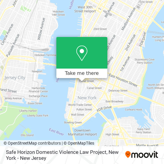 Mapa de Safe Horizon Domestic Violence Law Project