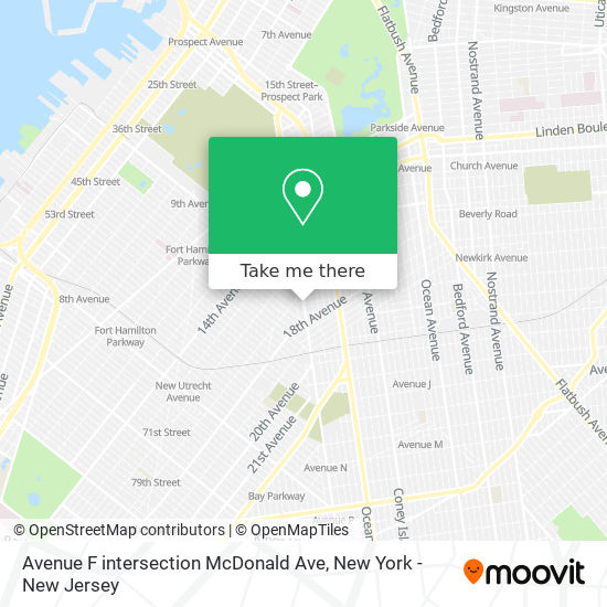 Mapa de Avenue F intersection McDonald Ave
