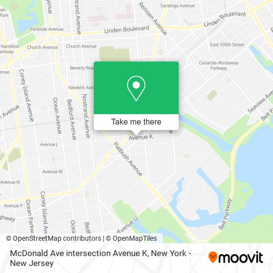 McDonald Ave intersection Avenue K map