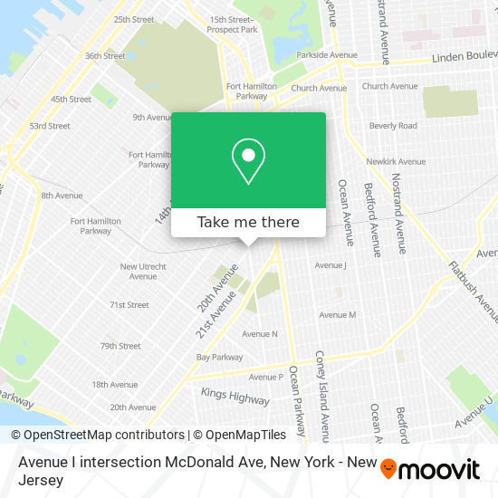 Mapa de Avenue I intersection McDonald Ave