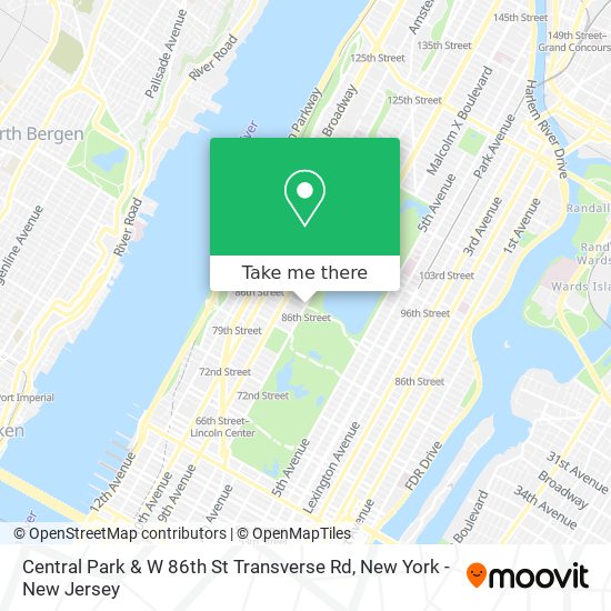 Central Park & W 86th St Transverse Rd map