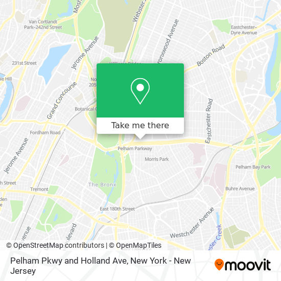 Pelham Pkwy and Holland Ave map