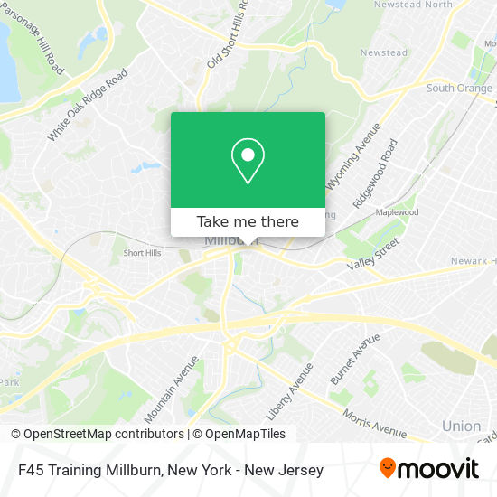 F45 Training Millburn map