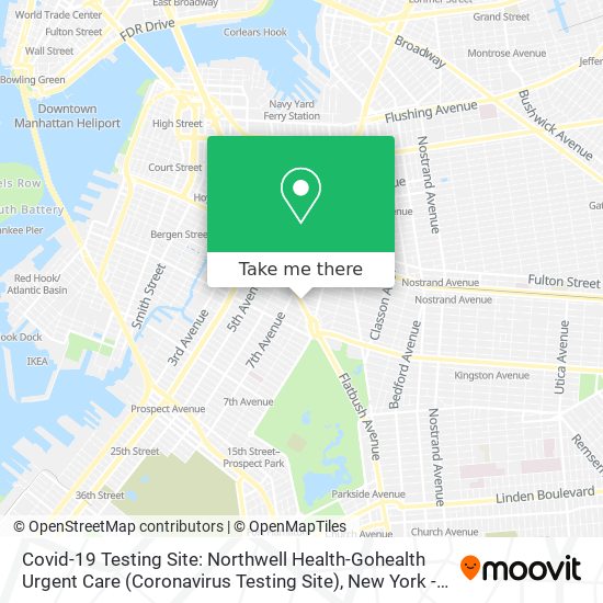 Covid-19 Testing Site: Northwell Health-Gohealth Urgent Care (Coronavirus Testing Site) map