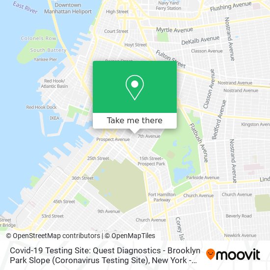 Mapa de Covid-19 Testing Site: Quest Diagnostics - Brooklyn Park Slope (Coronavirus Testing Site)