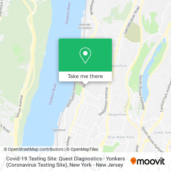 Covid-19 Testing Site: Quest Diagnostics - Yonkers (Coronavirus Testing Site) map