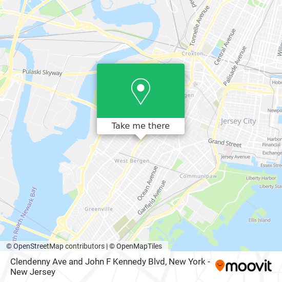 Clendenny Ave and John F Kennedy Blvd map