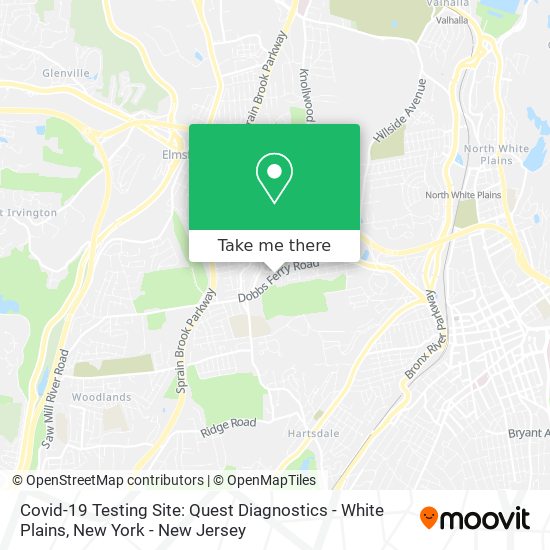 Mapa de Covid-19 Testing Site: Quest Diagnostics - White Plains