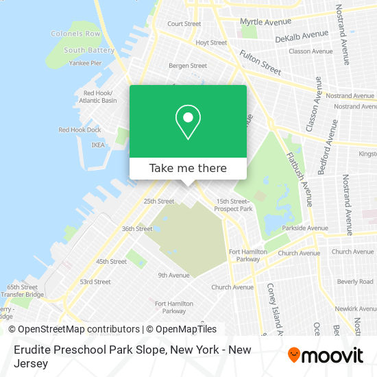 Erudite Preschool Park Slope map