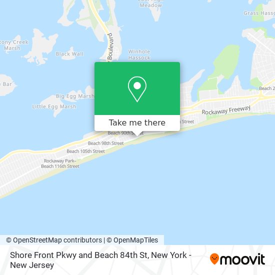 Shore Front Pkwy and Beach 84th St map