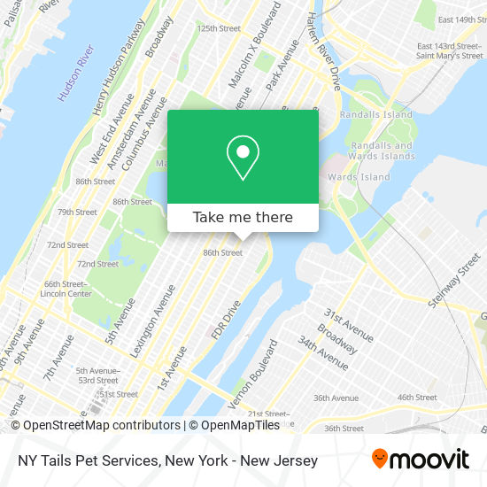 NY Tails Pet Services map