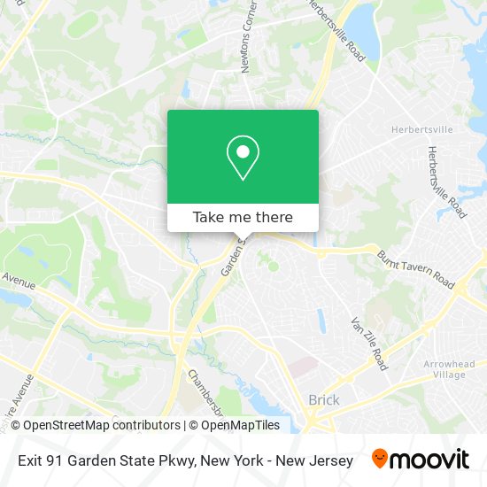 Exit 91 Garden State Pkwy map