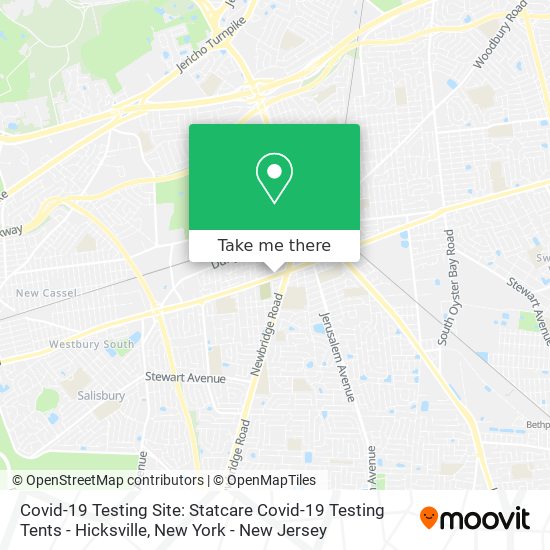 Covid-19 Testing Site: Statcare Covid-19 Testing Tents - Hicksville map