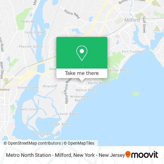 Metro North Station - Milford map